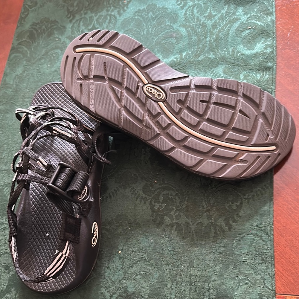 Chaco Black Sandals with Textured Footbed - Picture 4 of 8